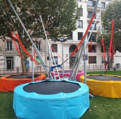 Location trampoline elastique 4 pistes bungee