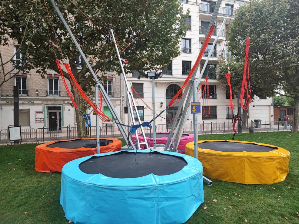 Location trampoline elastique 4 pistes bungee